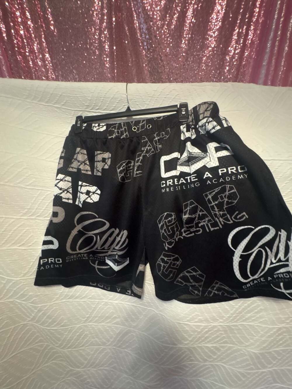Create A Pro Wrestling Academy CAP Black All Over Print Mesh Shorts Size 3XL